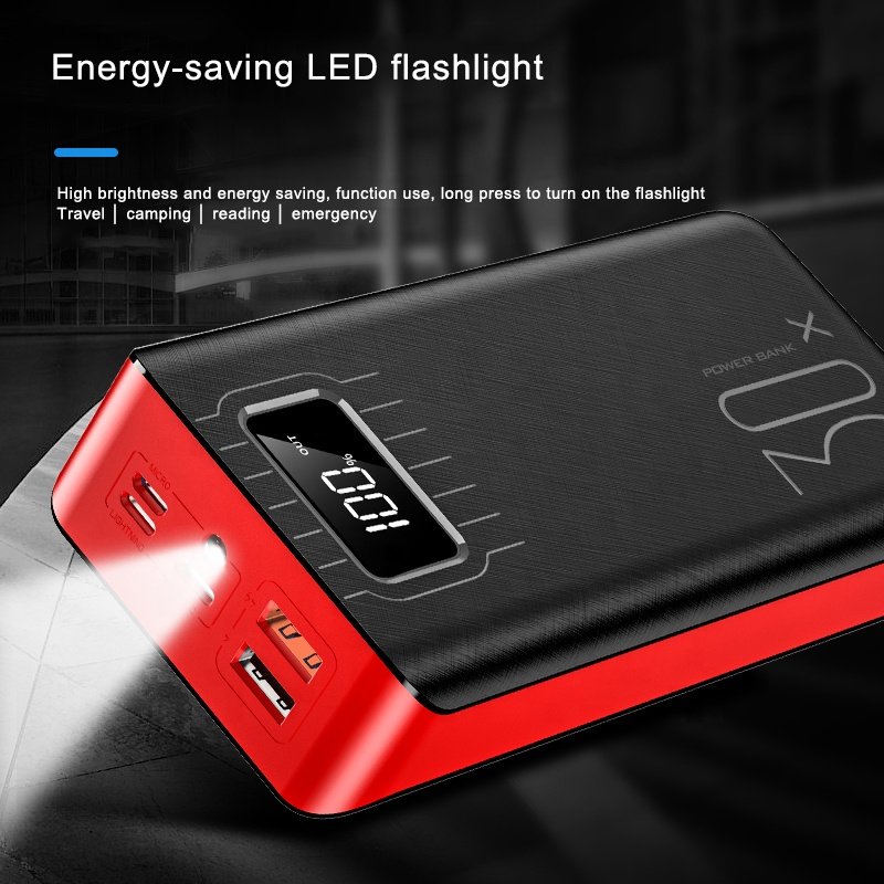 External Battery Power Bank Dual USB With LED Flashlight