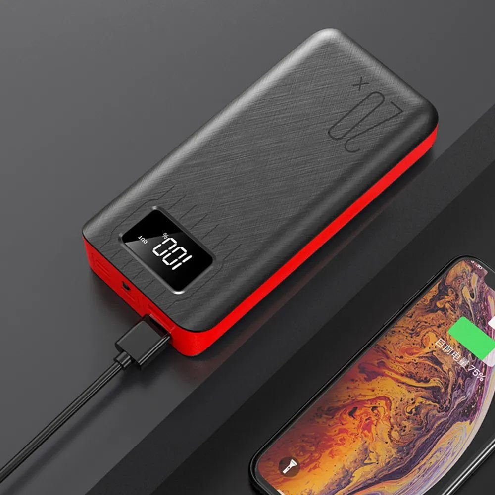 External Battery Power Bank Dual USB With LED Flashlight