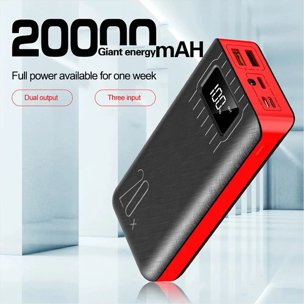 External Battery Power Bank Dual USB With LED Flashlight